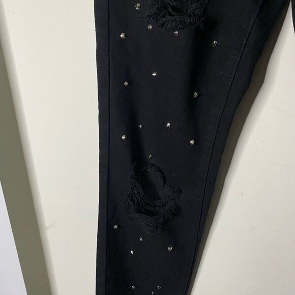 The Rockn Rev Black Ripped Studded Boyfriend Jeans - Picture 4 of 9